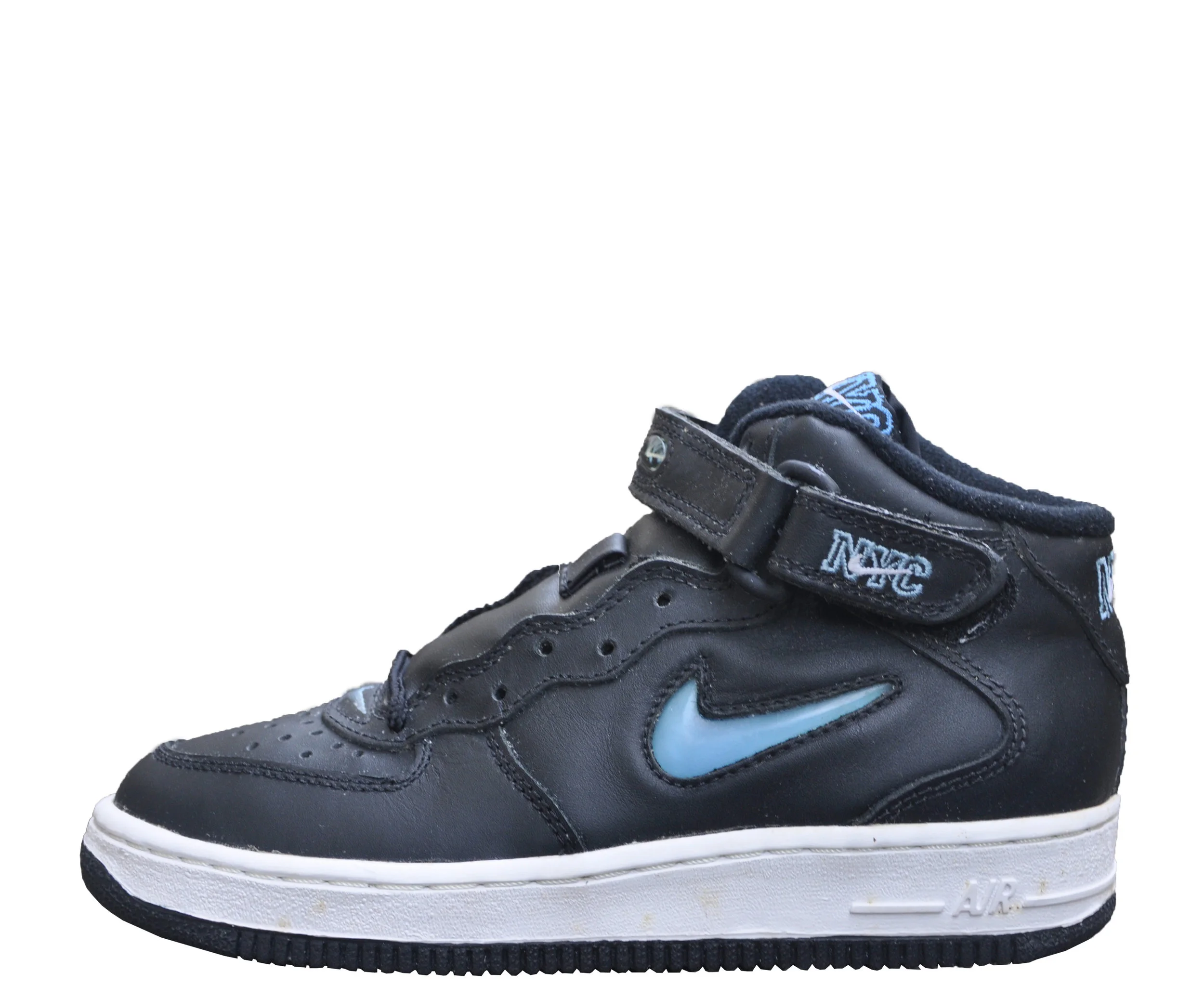 Kids Nike Air Force 1 Mid NYC Jewel Black / Carolina Blue (Size 6